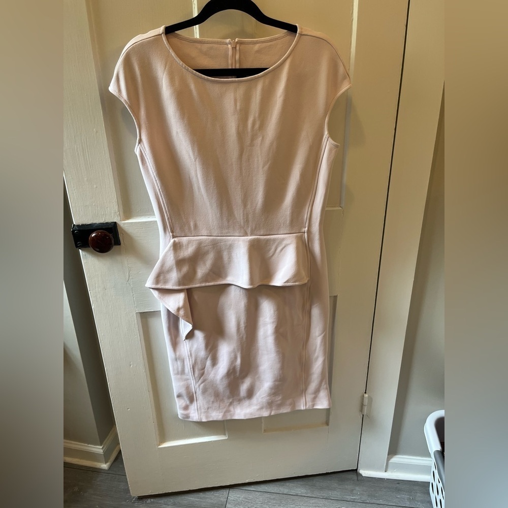 St John Evening Wear Knit Peplum Dress Lavender/Pink Size 6